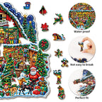 Whimsical Wooden Jigsaw Puzzle-  Christmas Grocery Store