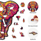 Whimsical Wooden Jigsaw Puzzle- Mandala Elephant