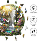 Puzzle en bois fantaisiste - Papillons et cascades