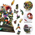 Puzzle en bois fantaisie - Fleurs sur le livre