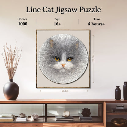 Line Cat 1000-Piece Cardboard Jigsaw Puzzle