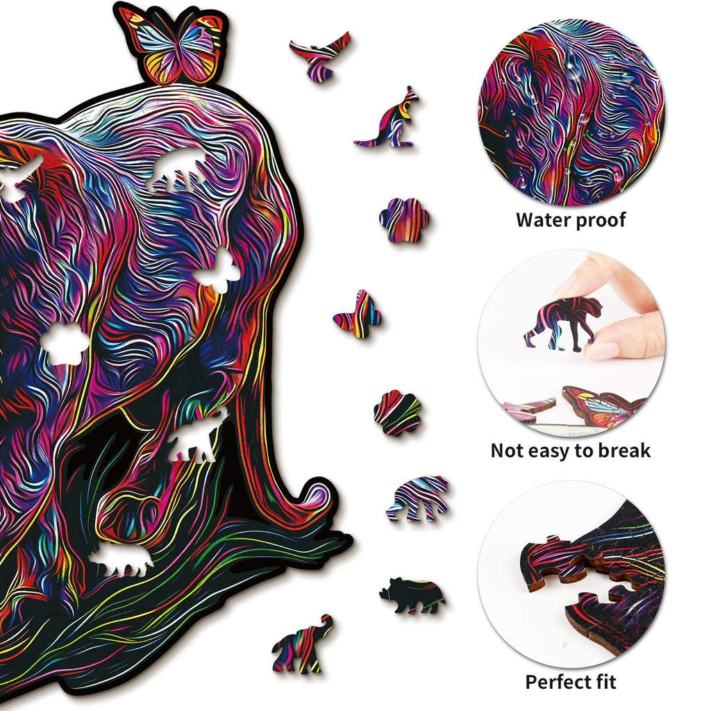 Whimsical Wooden Jigsaw Puzzle- The Dazzing Panther