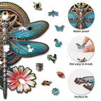 Puzzle en bois fantaisiste - Libellule mécanique rétro