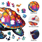Whimsical Wooden Jigsaw Puzzle-Leisure Turtle