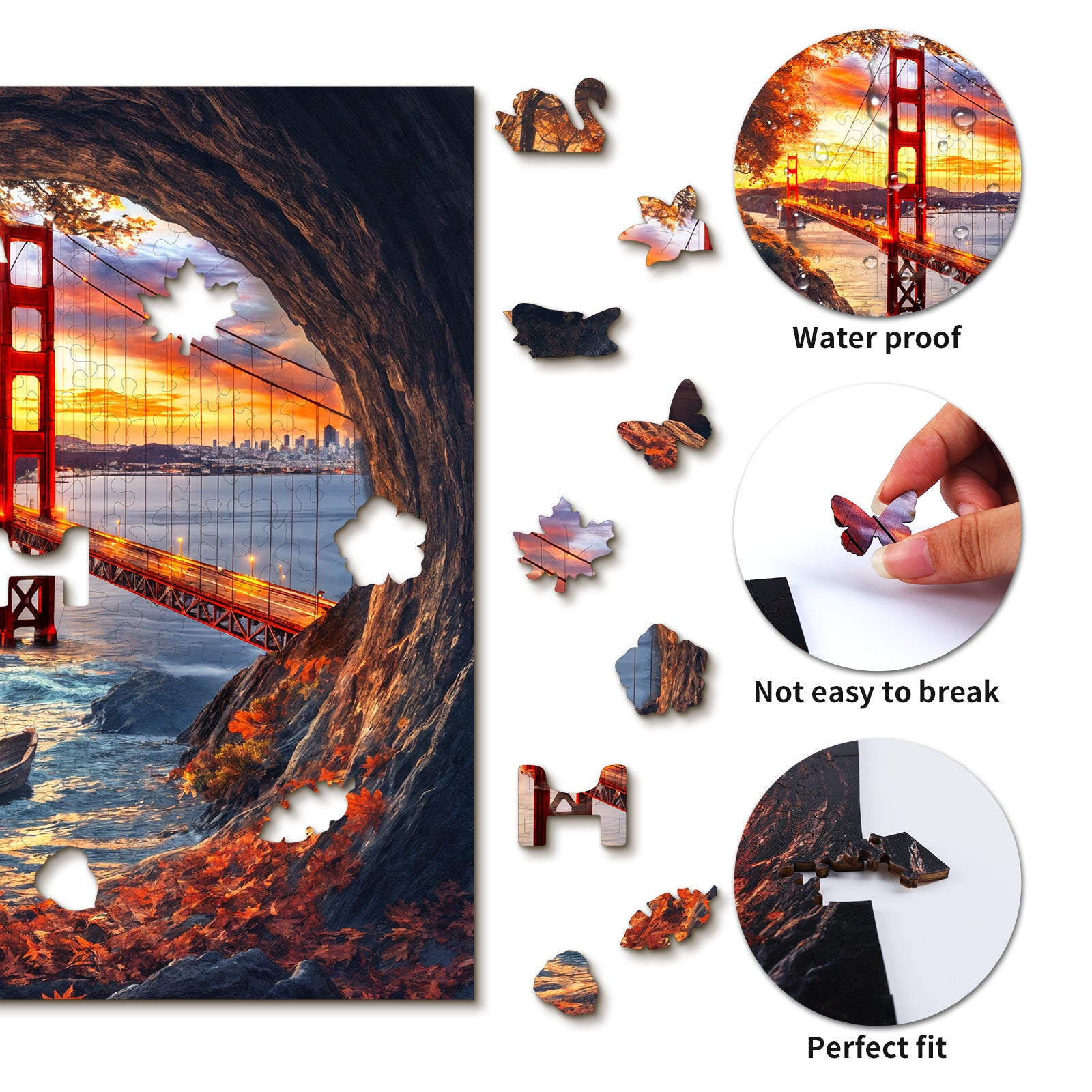 Puzzle en bois fantaisie - Pont du Golden Gate