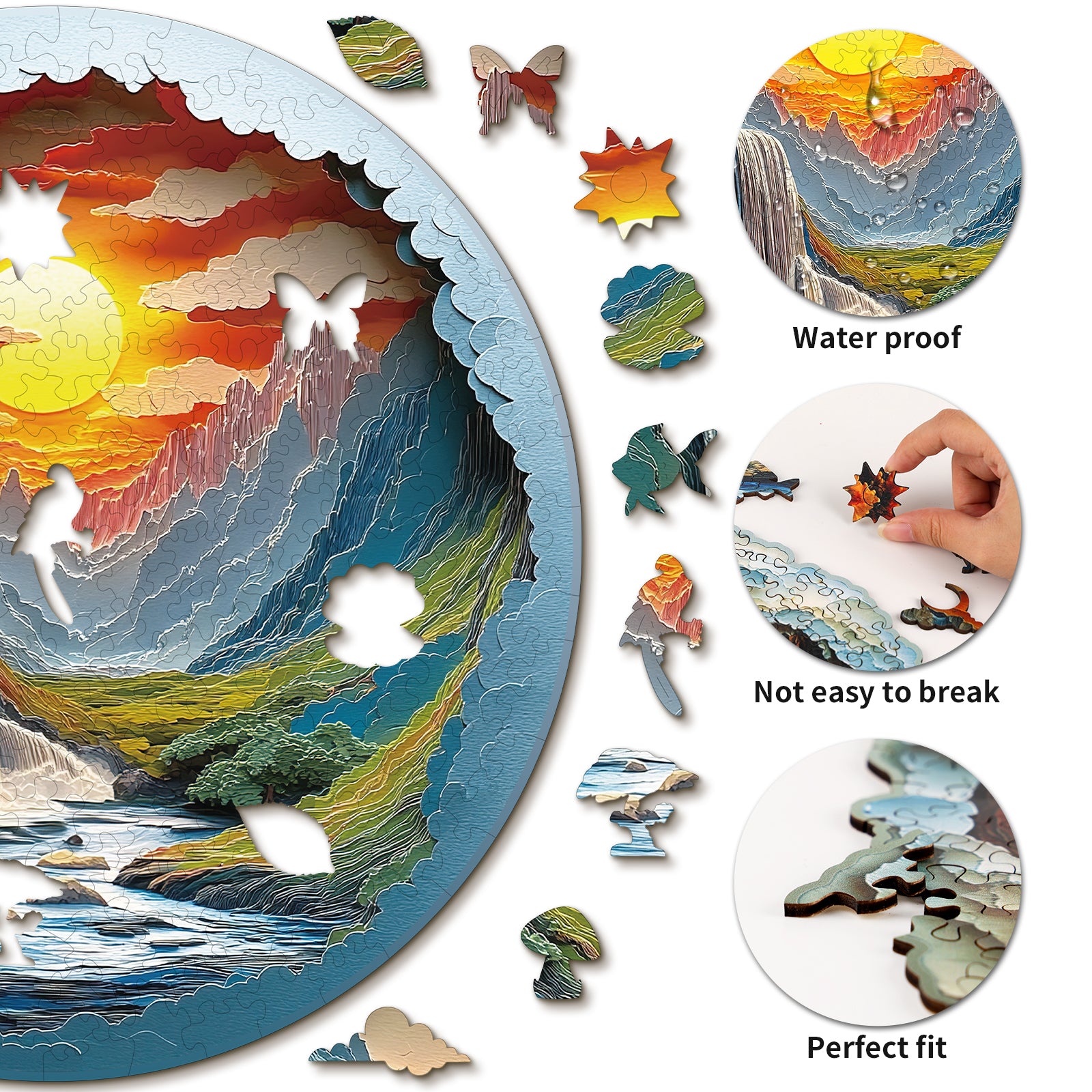 Whimsical Wooden Jigsaw Puzzle- Beautiful Gorge Secondary image