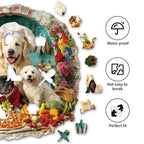 Whimsical Wooden Jigsaw Puzzle- The Cat and Dog Kitchen