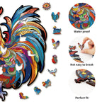 Whimsical Wooden Jigsaw Puzzle- Majestic Cock