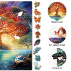 Whimsical Wooden Jigsaw Puzzle-  Twilight Divine Tree