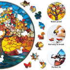 Whimsical Wooden Jigsaw Puzzle- Colorful Glass Tree
