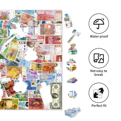 Skurriles Holz-Puzzle - Geld liebt mich