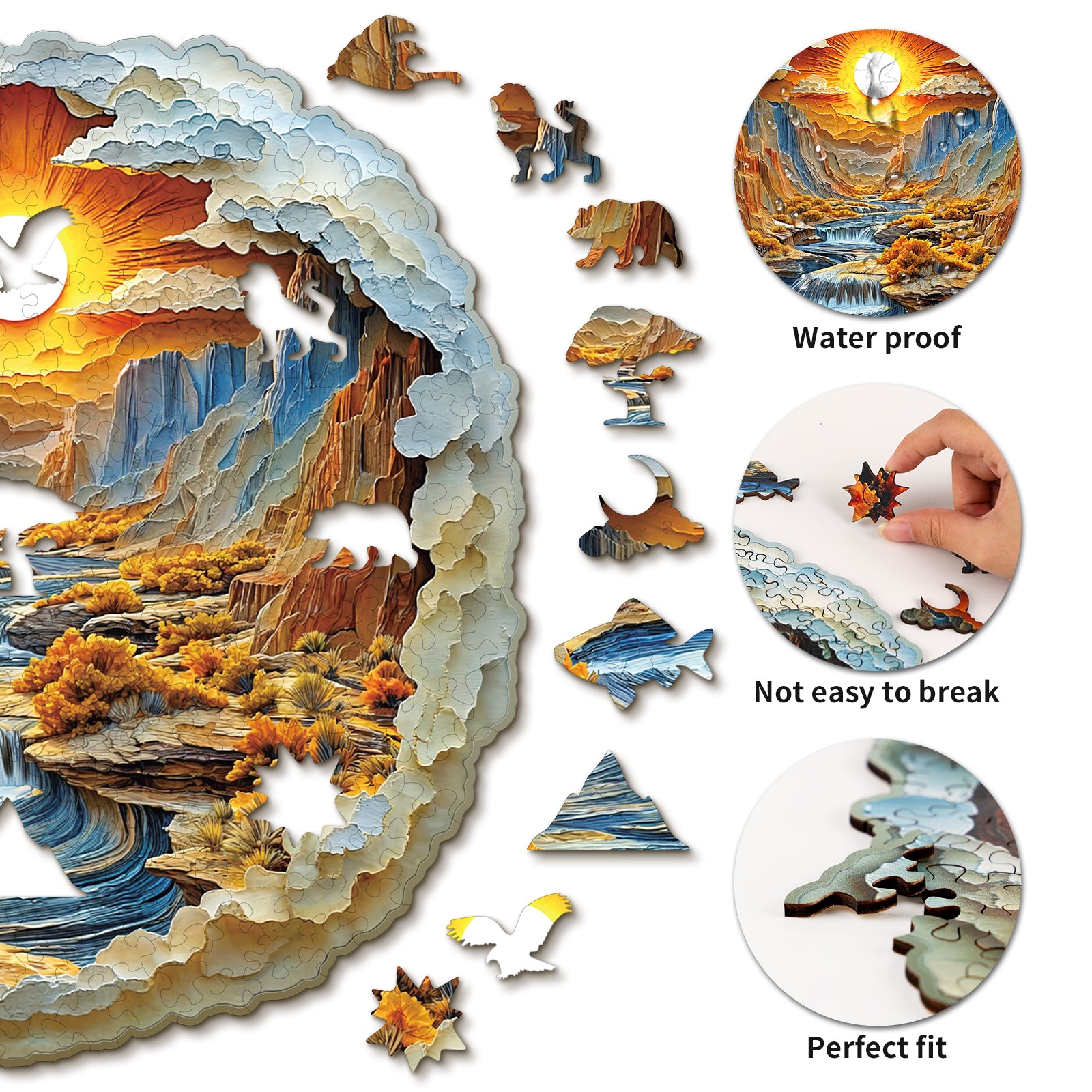Puzzle en bois fantaisiste - Rivières et Montagnes
