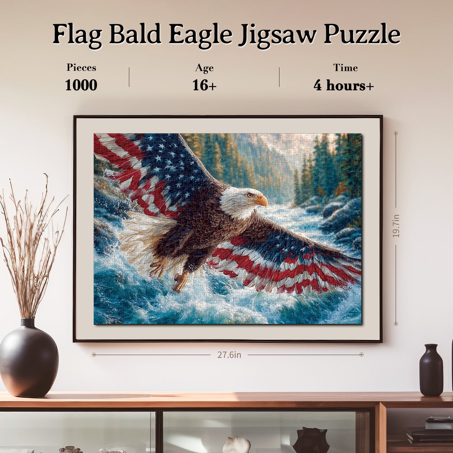 Flag Bald Eagle 1 - 1000-Piece Cardboard Jigsaw Puzzle