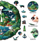 Whimsical Wooden Jigsaw Puzzle- Harbor Town