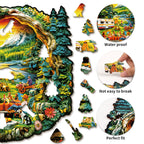 Whimsical Wooden Jigsaw Puzzle- Comfortable Campsite