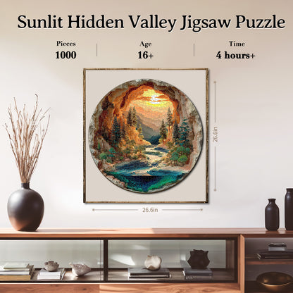 Sunlit Hidden Valley 1000-Piece Cardboard Jigsaw Puzzle