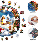 Whimsical Wooden Jigsaw Puzzle- Christmas House