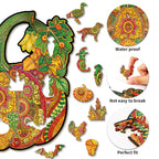 Whimsical Wooden Jigsaw Puzzle-  Mandala Pumpkin