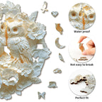 Whimsical Wooden Jigsaw Puzzle- Couple Owl