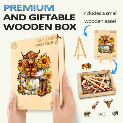 Verspieltes Holzpuzzle – Sonnenblumenweide – 2