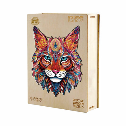 Whimsical Wooden Jigsaw Puzzle - MYSTERIOUS LYNX - pickApuzzle