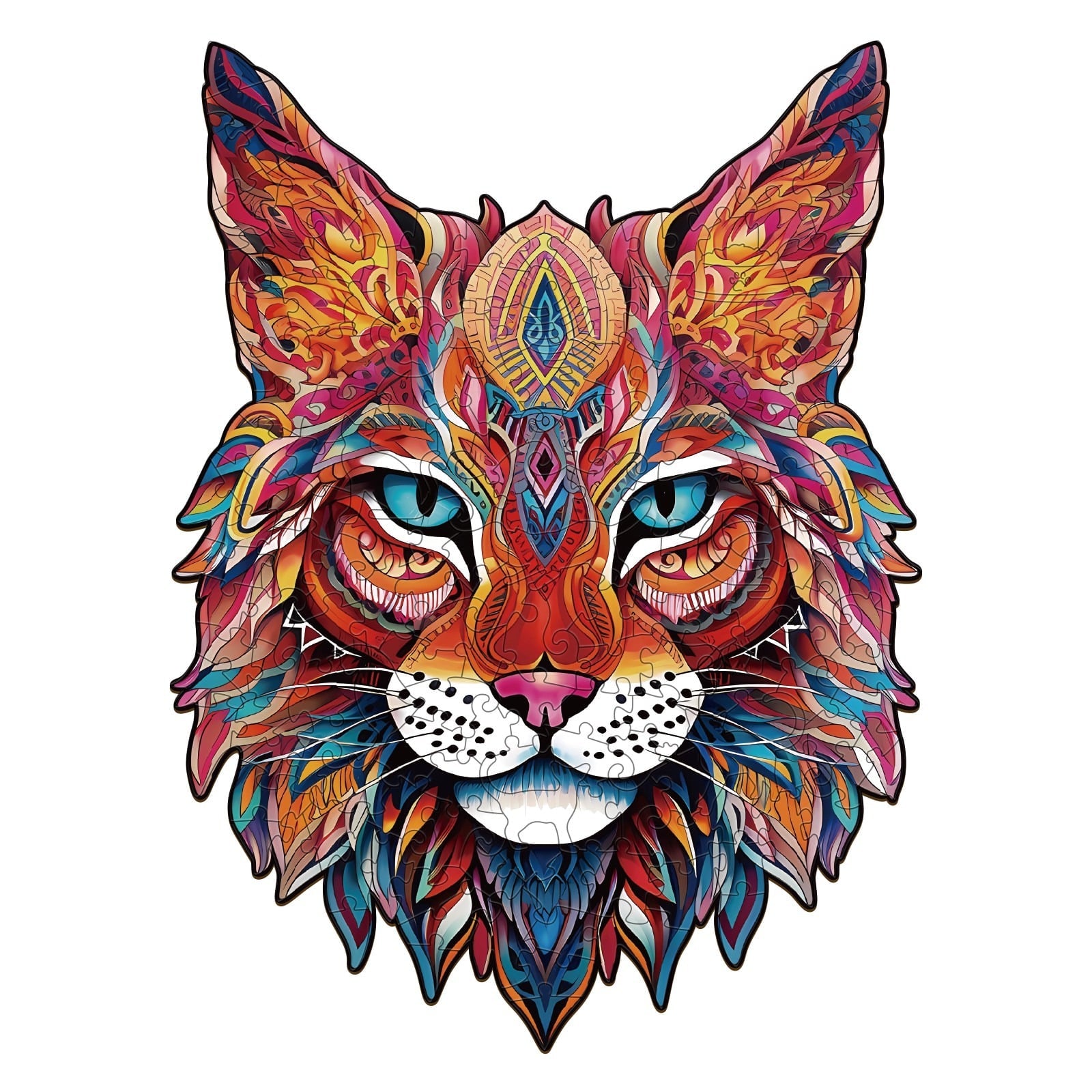 Whimsical Wooden Jigsaw Puzzle - MYSTERIOUS LYNX - pickApuzzle Hauptbild