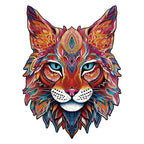 Whimsical Wooden Jigsaw Puzzle - MYSTERIOUS LYNX - pickApuzzle