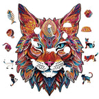 Whimsical Wooden Jigsaw Puzzle - MYSTERIOUS LYNX - pickApuzzle