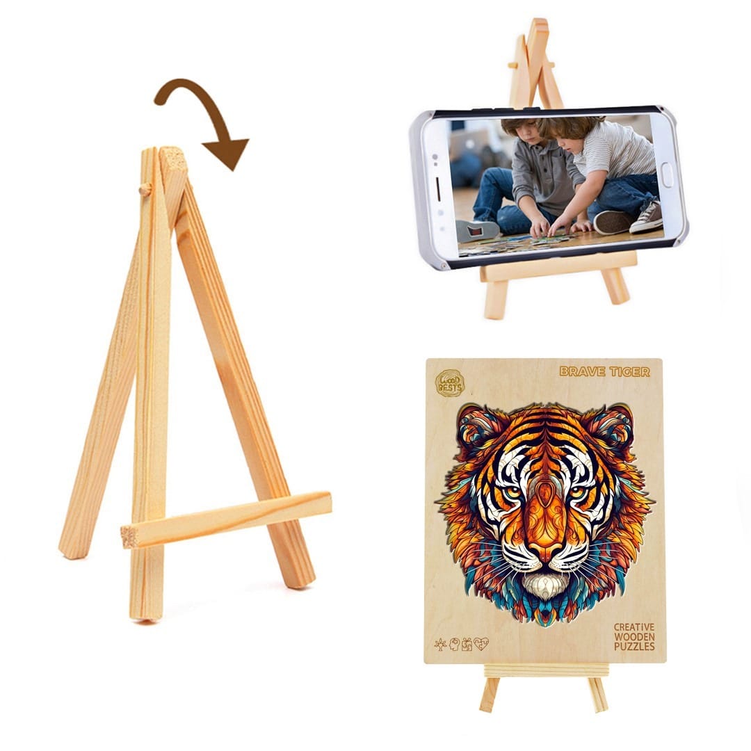 Whimsical Wooden Jigsaw Puzzle - Brave Tiger - pickApuzzle
