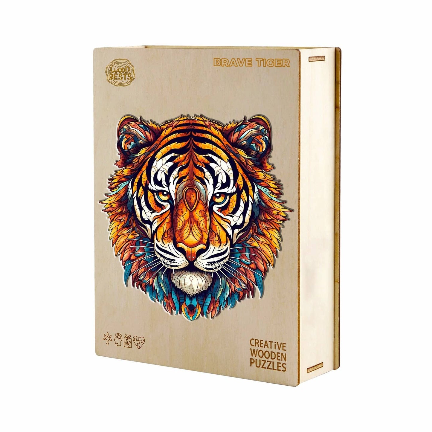 Whimsical Wooden Jigsaw Puzzle - Brave Tiger - pickApuzzle