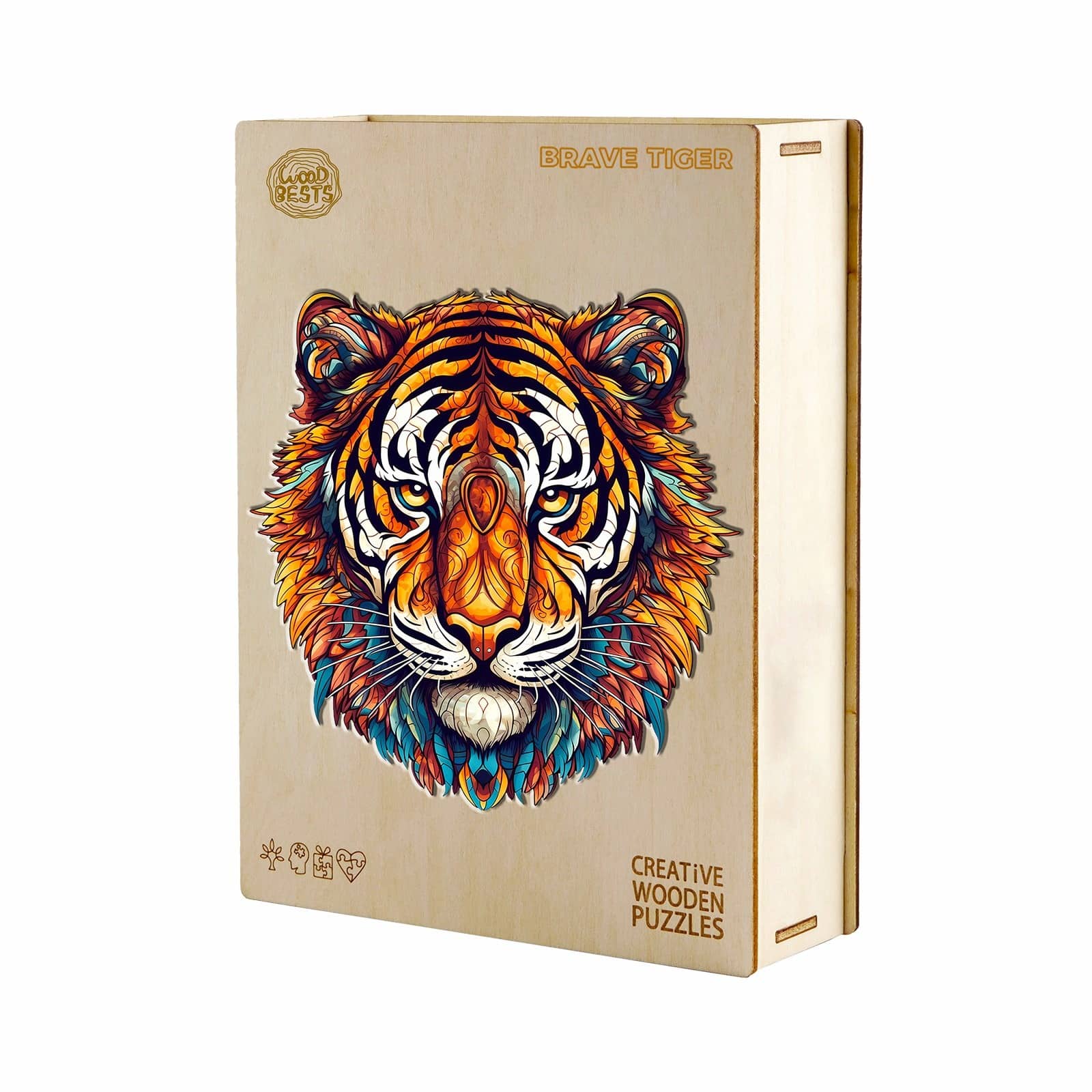 Whimsical Wooden Jigsaw Puzzle - Brave Tiger - pickApuzzle