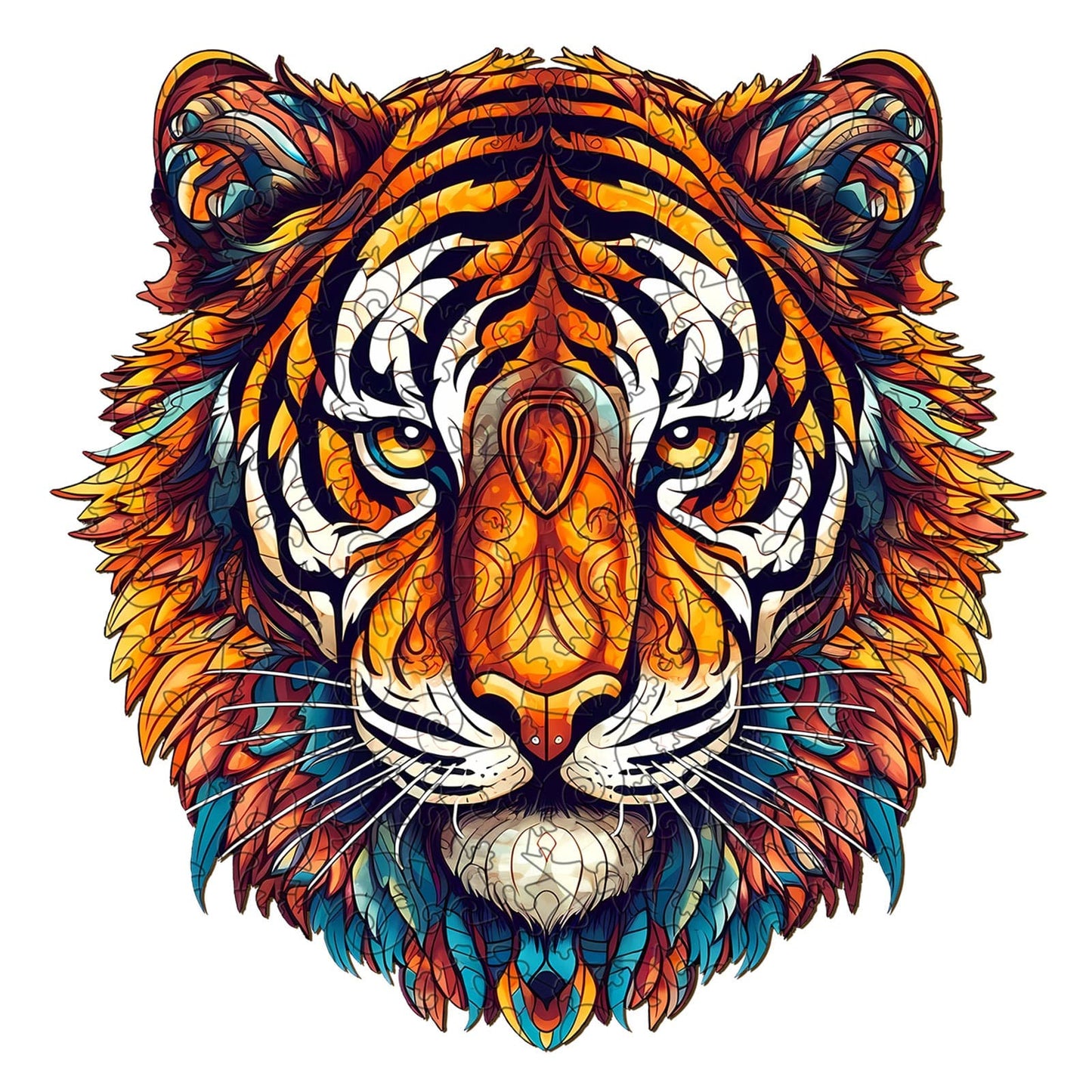 Whimsical Wooden Jigsaw Puzzle - Brave Tiger - pickApuzzle