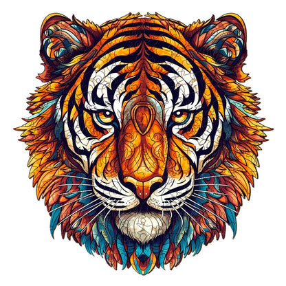 Whimsical Wooden Jigsaw Puzzle - Brave Tiger - pickApuzzle