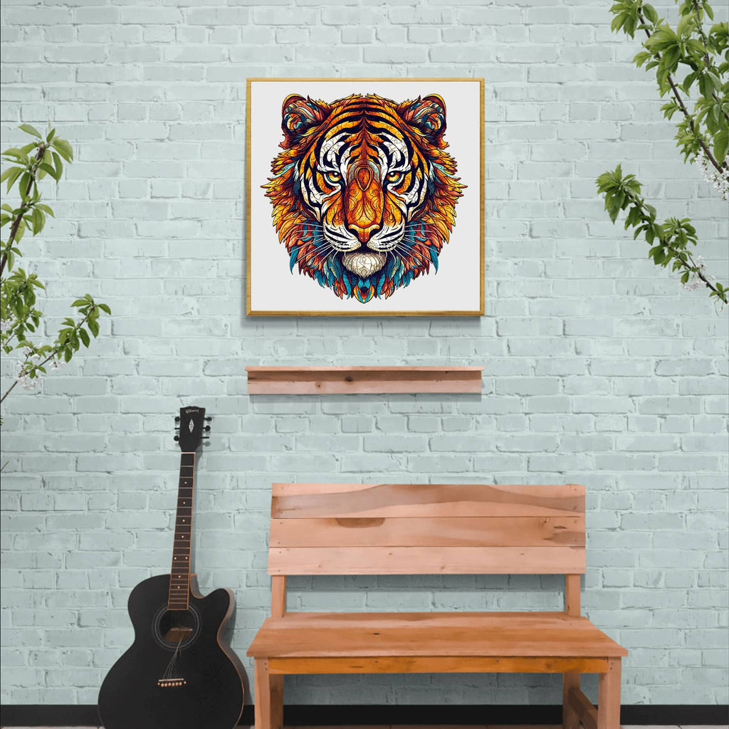 Whimsical Wooden Jigsaw Puzzle - Brave Tiger - pickApuzzle