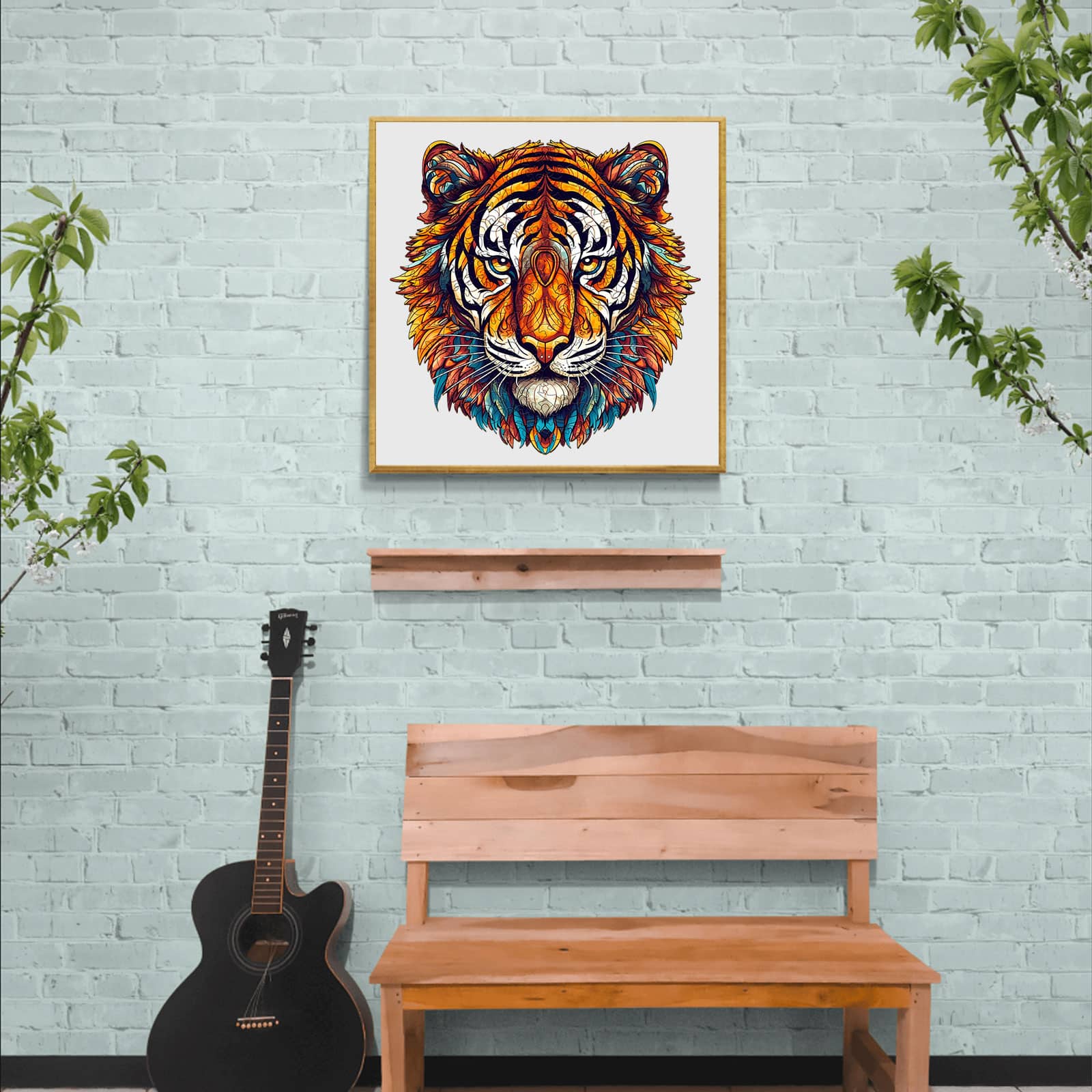 Whimsical Wooden Jigsaw Puzzle - Brave Tiger - pickApuzzle