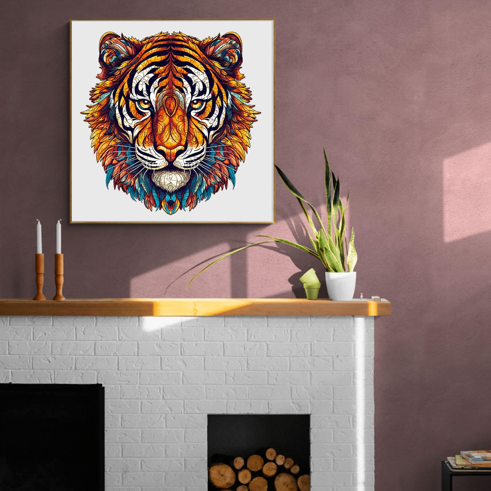 Whimsical Wooden Jigsaw Puzzle - Brave Tiger - pickApuzzle