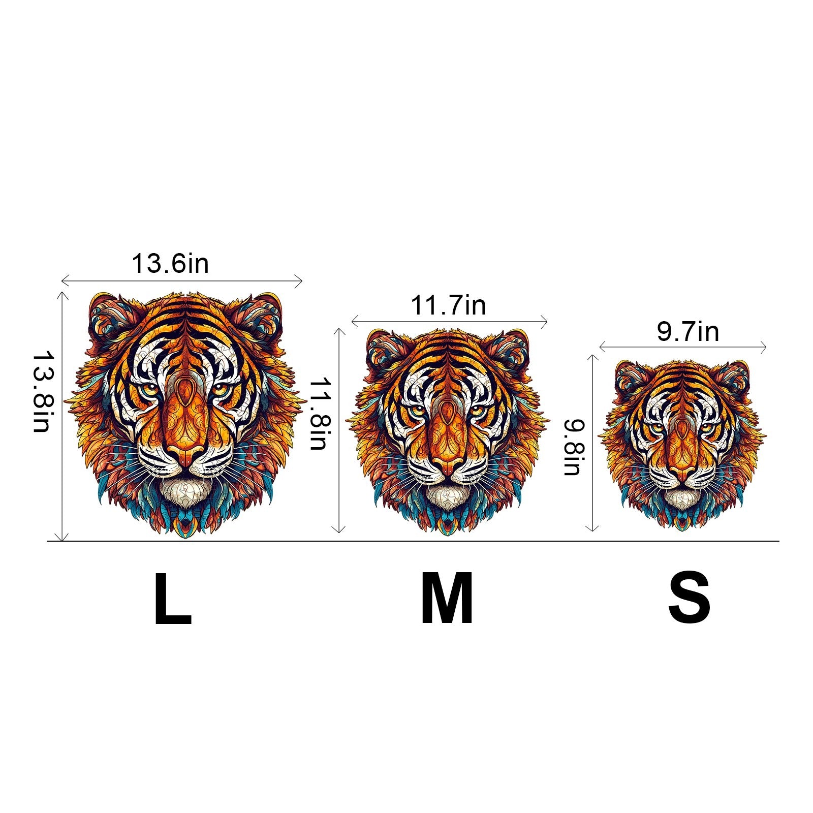 Whimsical Wooden Jigsaw Puzzle - Brave Tiger - pickApuzzle