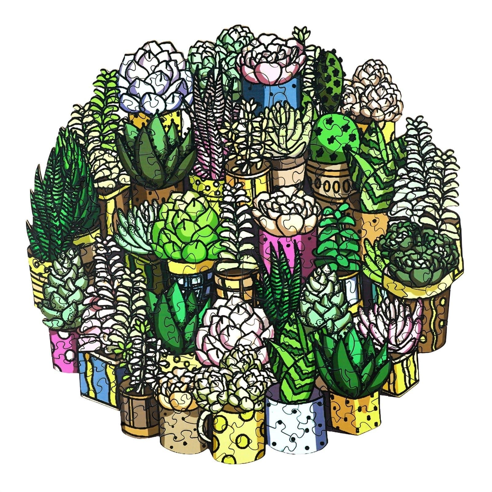 Casse-tête en bois fantaisiste – PLANTE SUCCULENTE