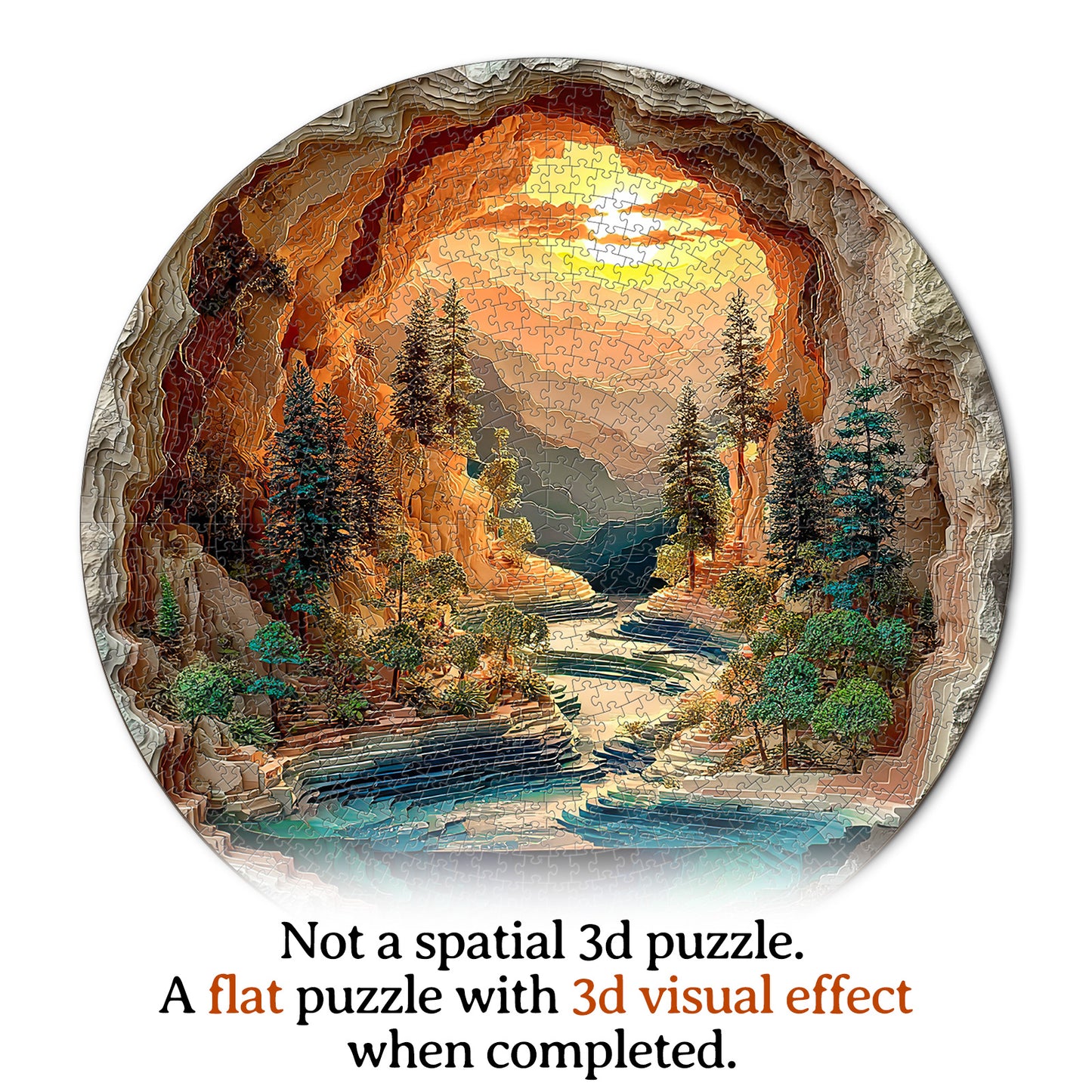 Sunlit Hidden Valley 1000-Piece Cardboard Jigsaw Puzzle
