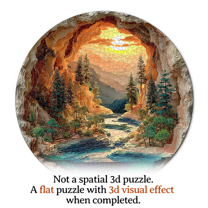 Sunlit Hidden Valley 1000-Piece Cardboard Jigsaw Puzzle