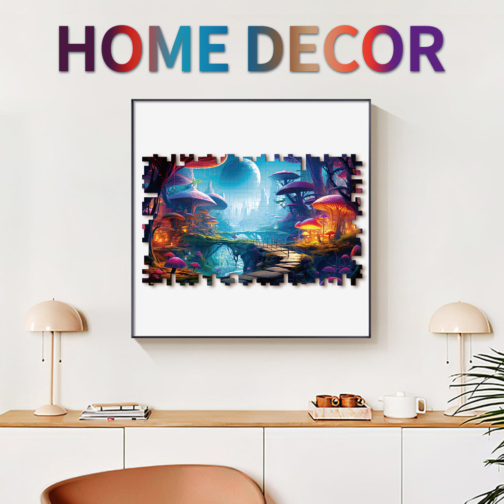 Whimsical Wooden Jigsaw Puzzle-  Fantasy World