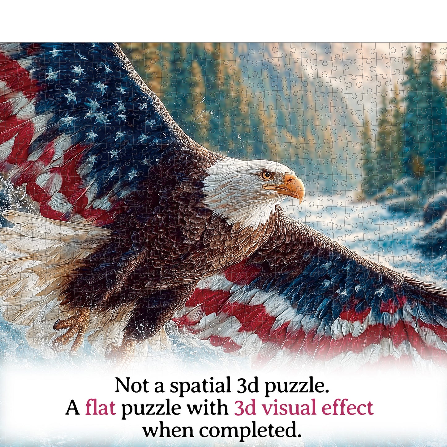 Flag Bald Eagle 1 - 1000-Piece Cardboard Jigsaw Puzzle