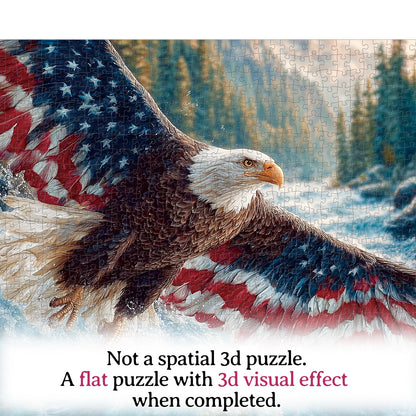 Flag Bald Eagle 1 - 1000-Piece Cardboard Jigsaw Puzzle