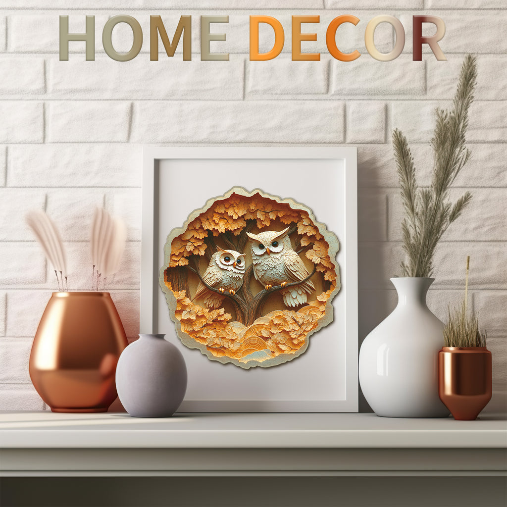 Whimsical Wooden Jigsaw Puzzle- Parent Child Owl