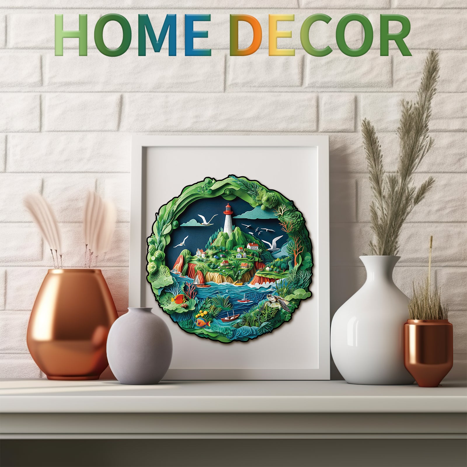 Whimsical Wooden Jigsaw Puzzle- Harbor Town