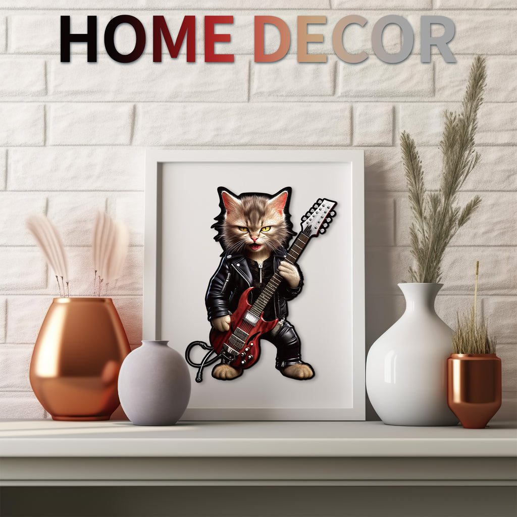 Whimsical Wooden Jigsaw Puzzle- Rock Cat