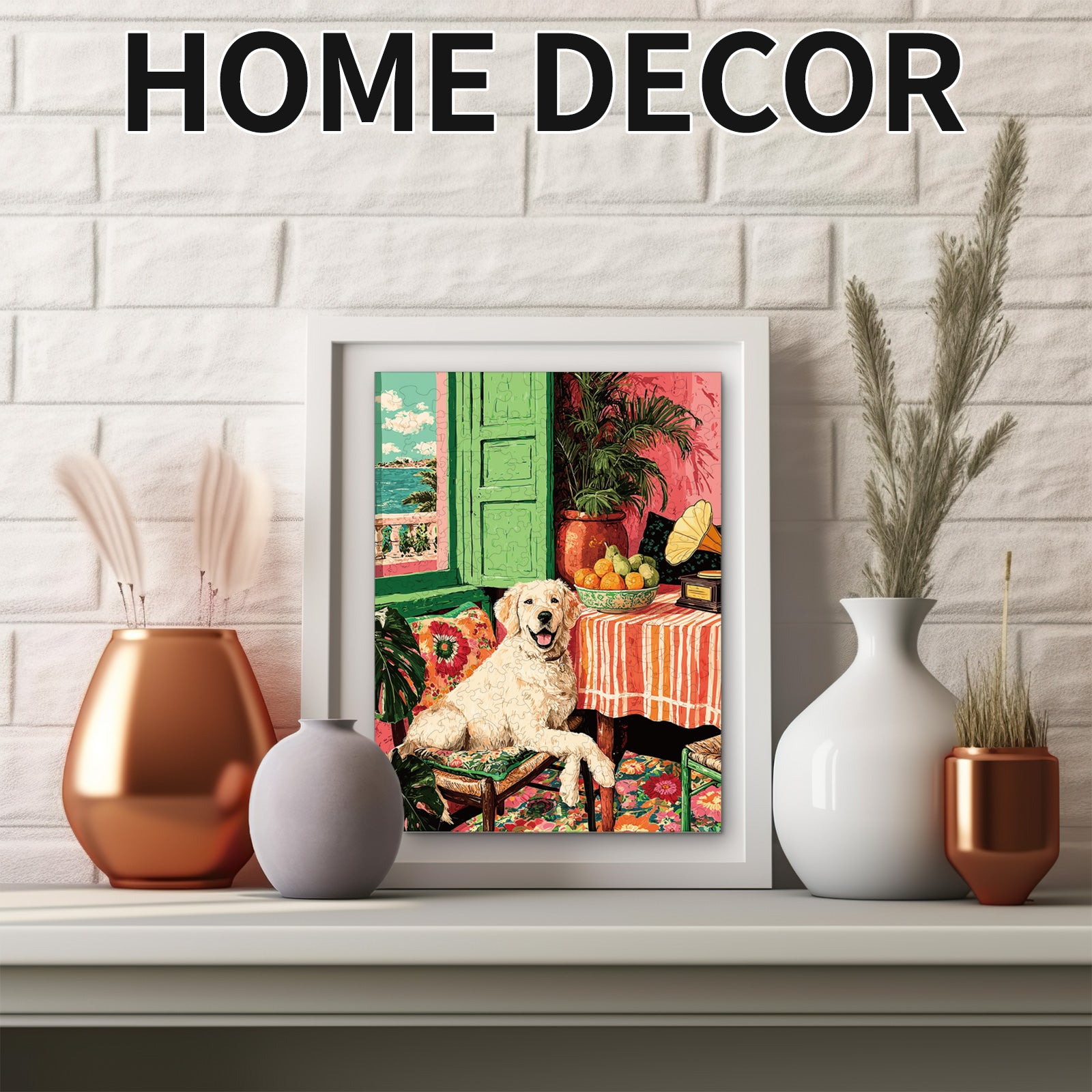 Whimsical Wooden Jigsaw Puzzle - Sunny Golden Corner - pickApuzzle