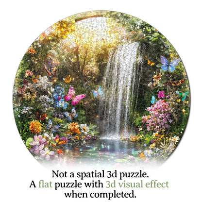 Butterflies and Waterfalls 1000-Piece Cardboard Jigsaw Puzzle