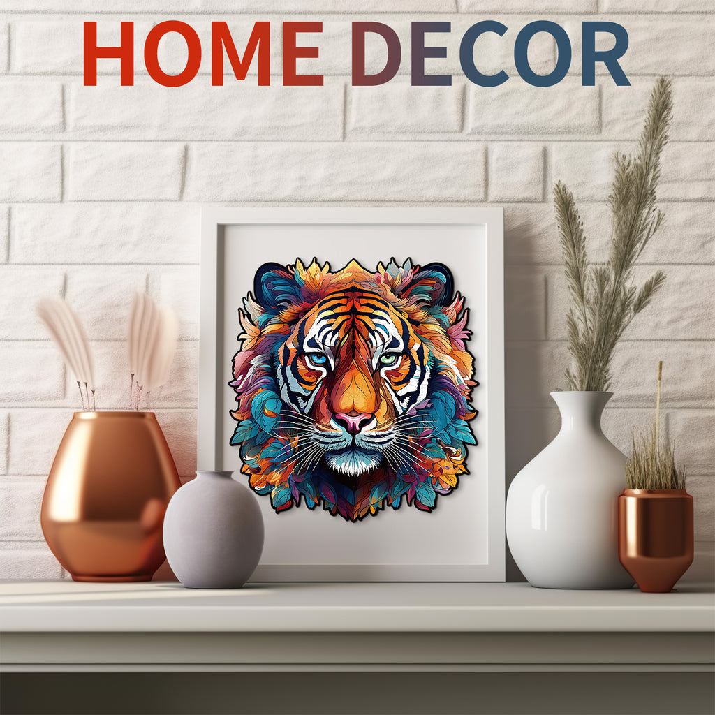 Whimsical Wooden Jigsaw Puzzle- Tough Tiger