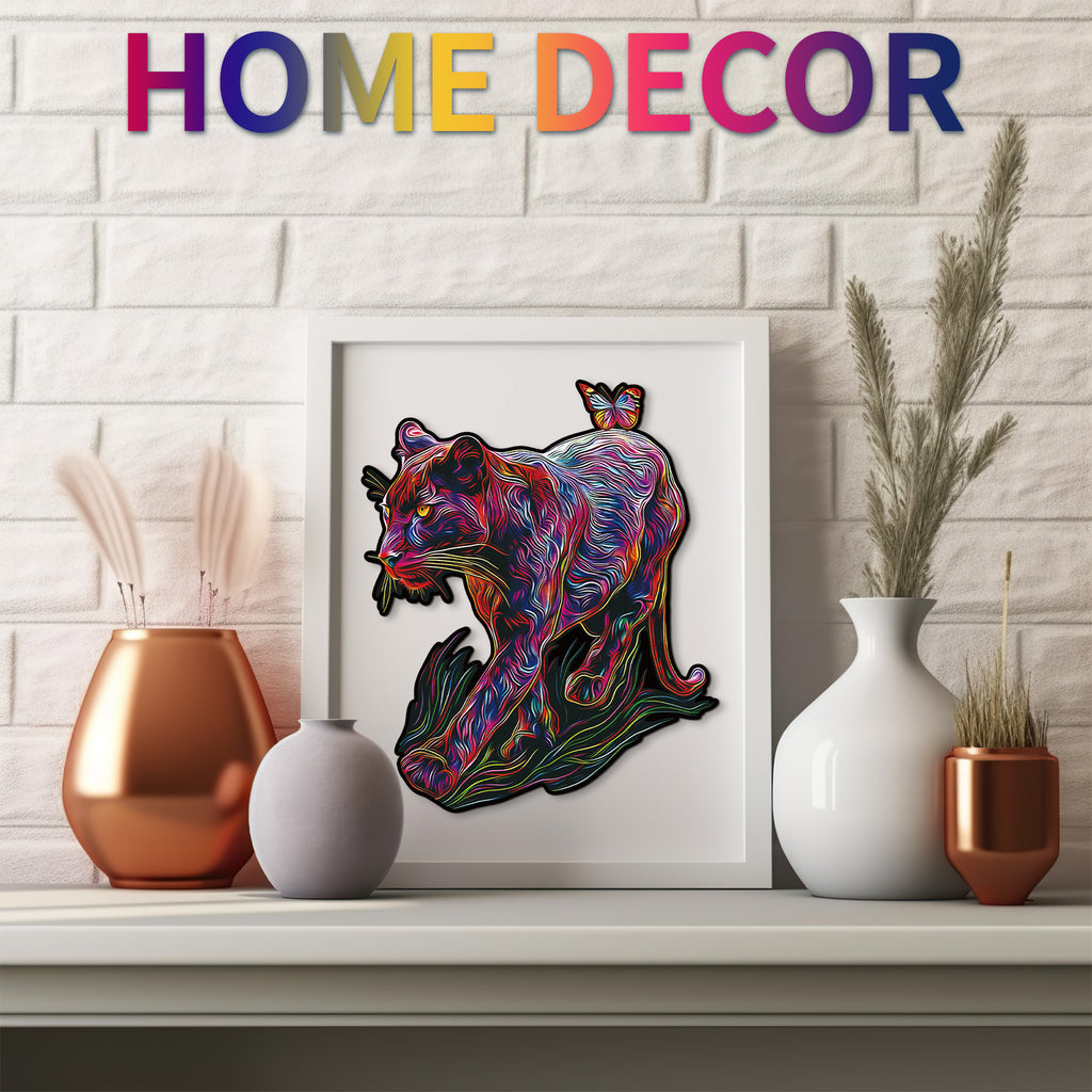 Whimsical Wooden Jigsaw Puzzle- The Dazzing Panther